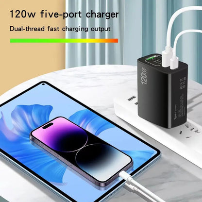 120W PD 5-Port USB Charger